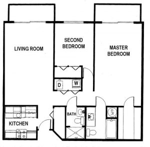2 Bed / 2 Bath / 975 sq ft / Availability: Not Available / Deposit: $1,000